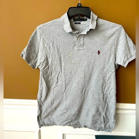 Polo by Ralph Lauren Gray Men's Custom Fit Polo Shirt Size Large Preppy Golf - Picture 1 of 4